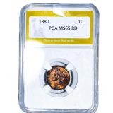 1880 Indian Head Cent PGA MS65 RD