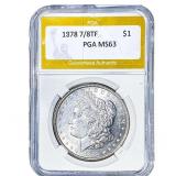 1878 7/8TF Morgan Silver Dollar PGA MS63