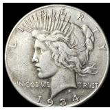 1934 Silver Peace Dollar CLOSELY UNCIRCULATED