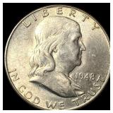 1948-D Silver Half Dollar Franklin CHOICE BU