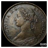 1860 Great Britain Copper 1 Farthing KM 747.2