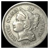 1867 Nickel Three-Cent Piece NEARLY UNCIRCULATED