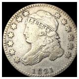 1821 Silver Capped Bust Dime NEARLY  UNCIRCULATED