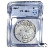 1882-O Morgan Silver Dollar ICG EF40