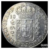 1812B Brazil Silver 960 Reis/Over 1812 8 Real Visi