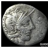 Roman C. Porcius Cato 123 BC Silver Denarius
