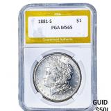 1881-S Morgan Silver Dollar PGA MS65