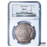1921-D Morgan Silver Dollar NGC MS63