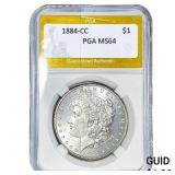 1884-CC Morgan Silver Dollar PGA MS64
