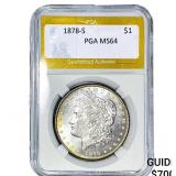 1878-S Morgan Silver Dollar PGA MS64