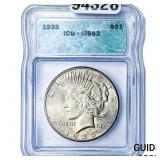 1935 Silver Peace Dollar ICG MS63