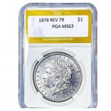 1878 Rev 79 Morgan Silver Dollar PGA MS63