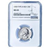 1959 Washington Silver Quarter NGC MS65