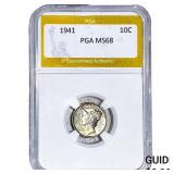 1941 Mercury Silver Dime PGA MS68