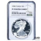 1998 Silver Eagle NGC PF70 Ultra Cameo