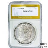 1880-O Morgan Silver Dollar PGA MS63