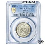 1919-M Mexico Silver 50 Centavos KM-446 PCGS MS62