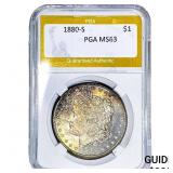 1880-S Morgan Silver Dollar PGA MS63