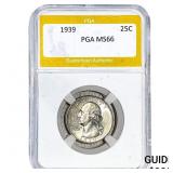 1939 Washington Silver Quarter PGA MS66