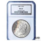 1881-S Morgan Silver Dollar NGC MS65