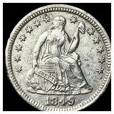 1849 Seated Liberty Silver Half Dime CHOICE  AU
