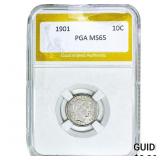 1901 Barber Dime PGA MS65