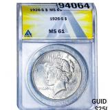 1926-S Silver Peace Dollar ANACS MS61