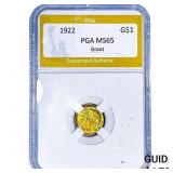 1922 Grant Rare Gold Dollar PGA MS65