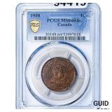 1908 Canada Bronze 1 Cent PCGS MS64 RB