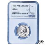 1959 Washington Silver Quarter NGC MS66 Type B Rev
