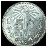 1944M Mexico Silver 50 Centavos