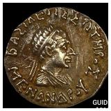 Greek Menander I Soter 155-130 BC Silver Drachm