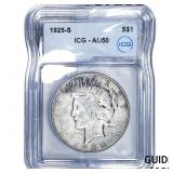 1925-S Silver Peace Dollar ICG AU50
