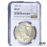 1923 Silver Peace Dollar NGC MS63
