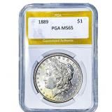1889 Morgan Silver Dollar PGA MS65