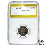 1823/2 Capped Bust Dime PGA VG8