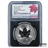 2018 Canada 1oz Silver $5 Maple Leaf Incuse Design