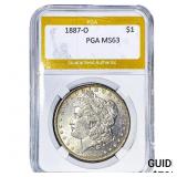 1887-O Morgan Silver Dollar PGA MS63