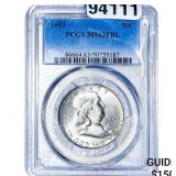 1853 Franklin Half Dollar PCGS MS63 FBL