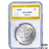 1878 Morgan Silver Dollar PGA MS65