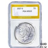 1927-S Silver Peace Dollar PGA MS63