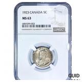 1923 Canada Silver 5C NGC MS63