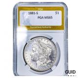 1881-S Morgan Silver Dollar PGA MS65