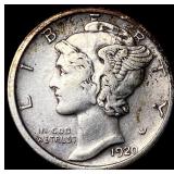 1920-D Silver Mercury Dime NEARLY  UNCIRCULATED