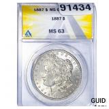 1864-L Morgan Silver Dollar ANACS MS63