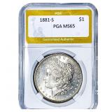 1881-S Morgan Silver Dollar PGA MS65