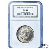 1952 Washington Carver Half Dollar NGC MS64