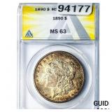 1890 Morgan Silver Dollar ANACS MS63