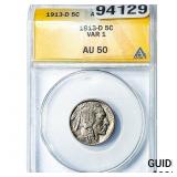 1913-D Buffalo Nickel ANACS AU50 Var. 1