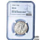1944-S Walking Liberty Half Dollar NGC MS64
